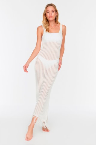 Robe taille basse - Ecru