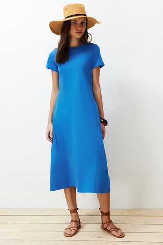 Robe midi - Bleu