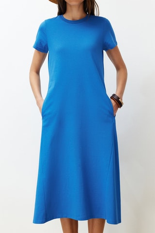 Robe midi - Bleu