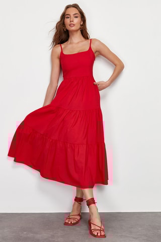 Robe midi - Rouge