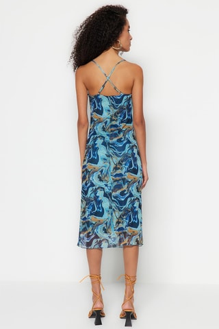 Robe droite tie and dye - Bleu