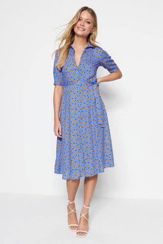 Robe chemise - Bleu