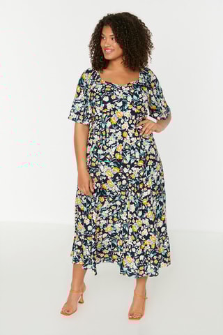 Robe midi - Bleu marine