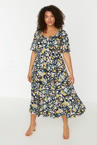 Robe midi - Bleu marine