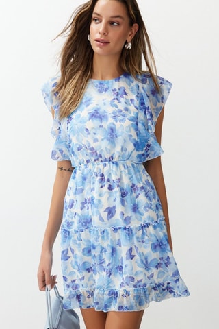 Robe volantée - Bleu
