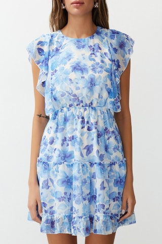 Robe volantée - Bleu