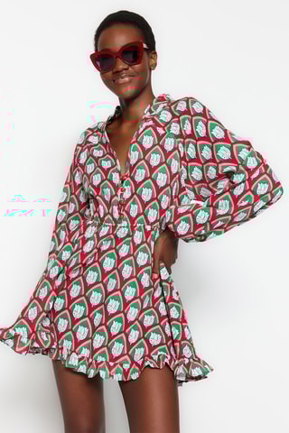 Robe patineuse - Vert et blanc