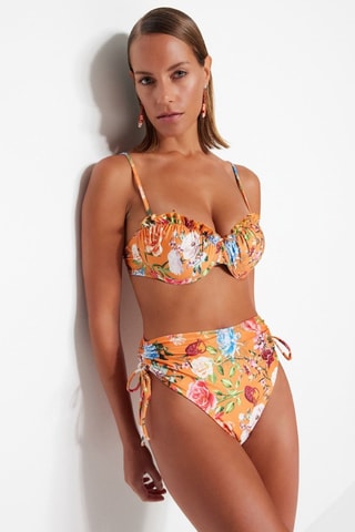 Maillot 2 pièces taille haute - Orange