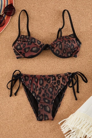 Maillot 2 pièces - Marron foncé et noir