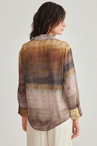 Chemisier tie and dye - Jaune et taupe