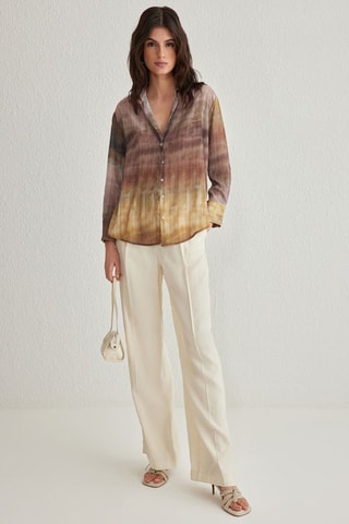 Chemisier tie and dye - Jaune et taupe