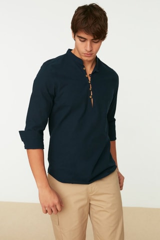 Chemise slim - Bleu marine