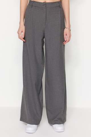 Pantalon palazzo taille haute - Gris foncé