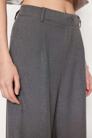 Pantalon palazzo taille haute - Gris foncé
