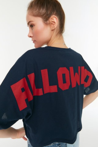 T-shirt oversize - Bleu marine