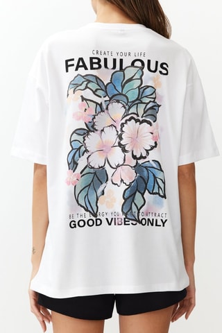T-shirt oversize - Écru