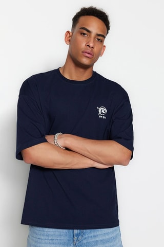 T-shirt oversize - Bleu marine