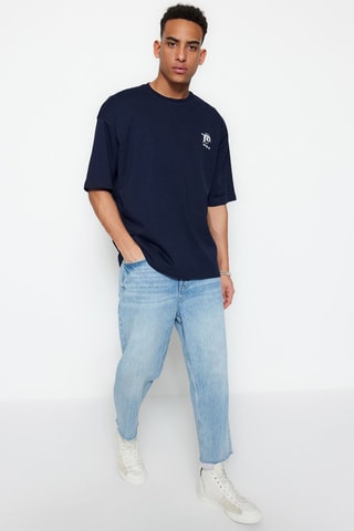 T-shirt oversize - Bleu marine