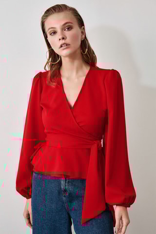 Blouse portefeuille - Rouge