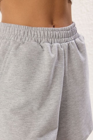 2 shorts taille haute - Gris clair chiné et noir