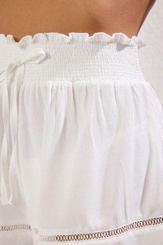 Short de plage taille haute - Ecru
