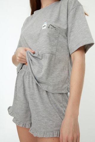 T-shirt et short - Gris clair chiné