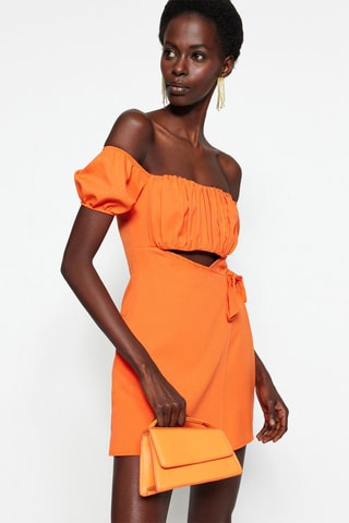 Combishort trompe-l'œil - Orange