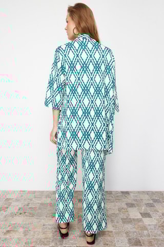 Kimono et pantalon - Blanc et vert