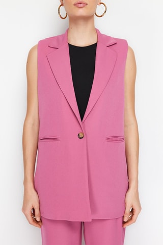 Veste sans manches et pantalon wide legs taille haute - Mauve