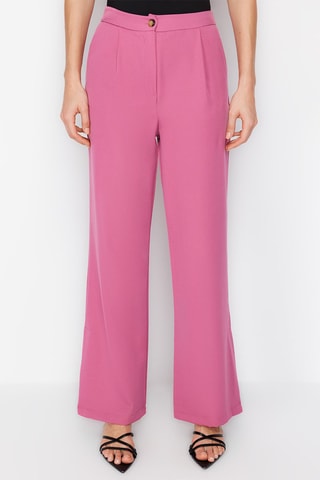 Veste sans manches et pantalon wide legs taille haute - Mauve