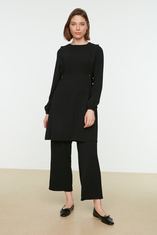 Tunique et pantalon wide legs - Noir