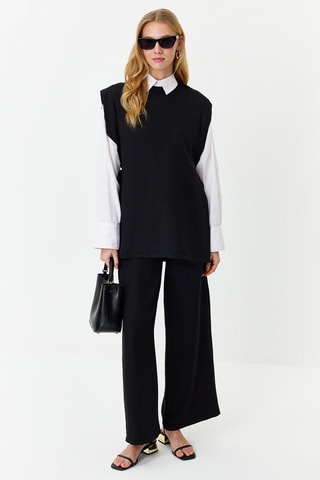 Top et pantalon wide legs - Noir