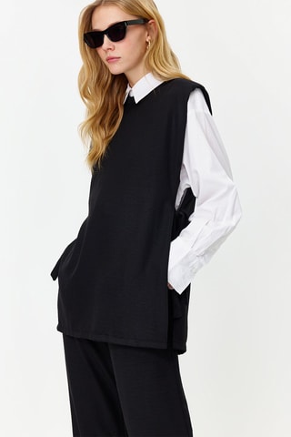 Top et pantalon wide legs - Noir