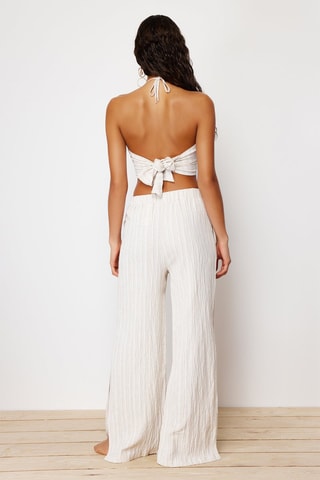 Crop top et pantalon - Ecru