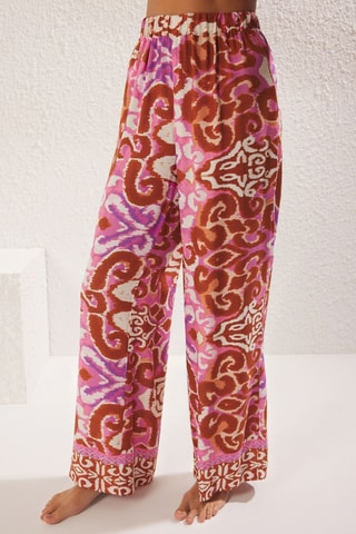 Chemisier et pantalon taille haute - Rose et marron