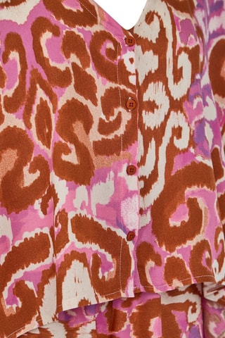 Chemisier et pantalon taille haute - Rose et marron