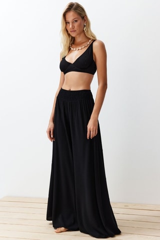 Pantalon de plage taille haute - Noir