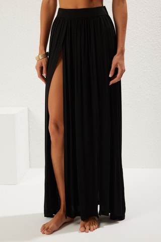 Jupe de plage taille haute - Noir