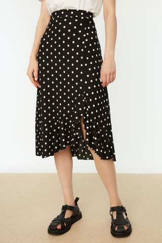 Jupe midi taille haute - Noir et blanc