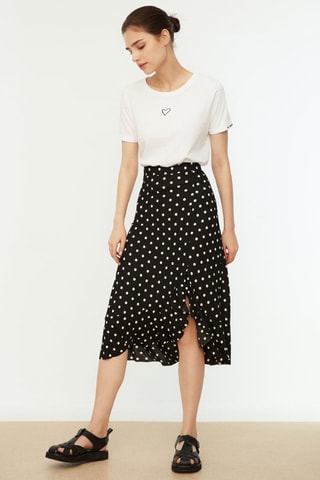 Jupe midi taille haute - Noir et blanc