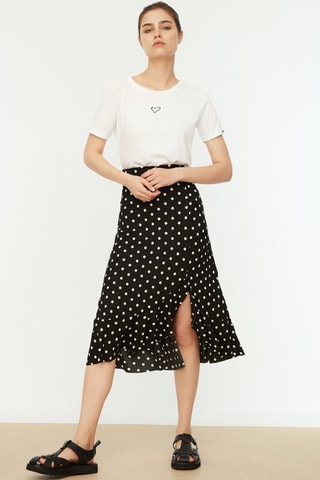 Jupe midi taille haute - Noir et blanc