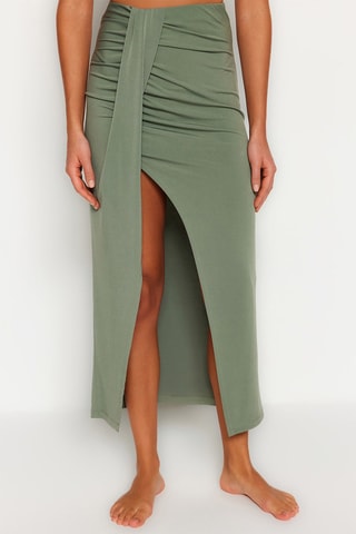 Jupe longue taille haute - Kaki
