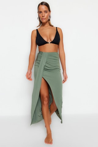 Jupe longue taille haute - Kaki