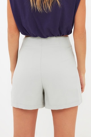 Jupe-short taille haute - Gris clair