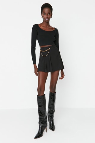 Jupe-short taille haute - Noir