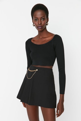 Jupe-short taille haute - Noir