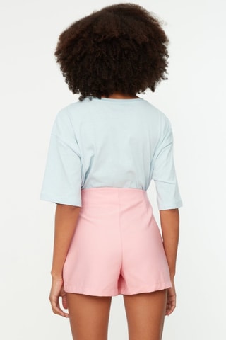 Jupe-short taille haute - Rose