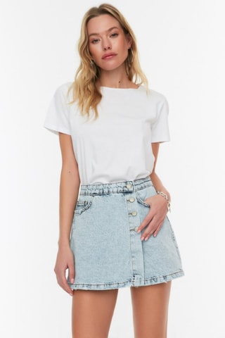 Jupe-short en jean - Bleu