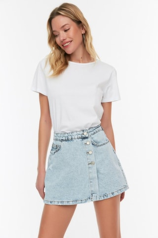 Jupe-short en jean - Bleu