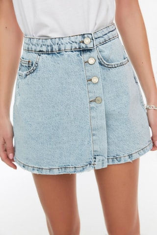 Jupe-short en jean - Bleu